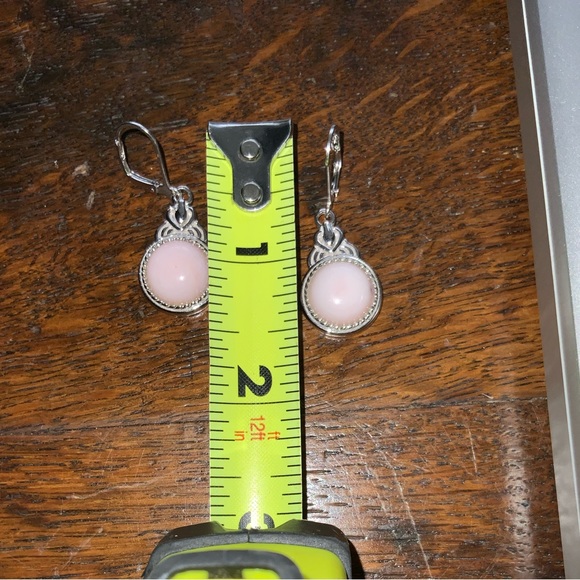 NIB JTV Pink Peruvian Opal Sterling Silver Dangle Earrings - Picture 7 of 8